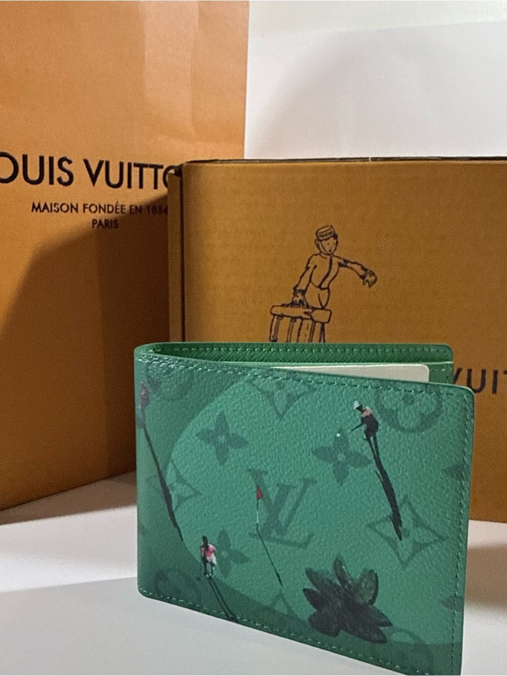 Louis Vuitton Green Monogram Canvas Card Holder Wallet